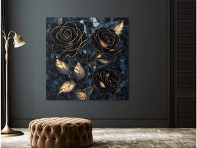 drevko |  Štvordielny obraz Zlatá trojruža  100 x 100 cm