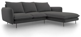 Tmavosivá rohová pohovka Cosmopolitan Design Vienna, pravý roh