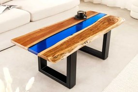 Konferenčný stolík Purus – akáciové drevo a epoxid 110cm