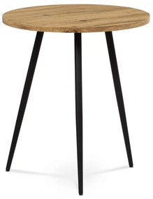 Prístavný stolík AF-3005 OAK, MDF, dekor divoký dub, kov čierny matný lak