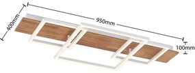 Lucande Chariska stropné LED drevo biela 95 cm