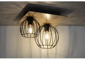 Prisadený luster CYBER 2xE27/60W/230V drevo/čierna