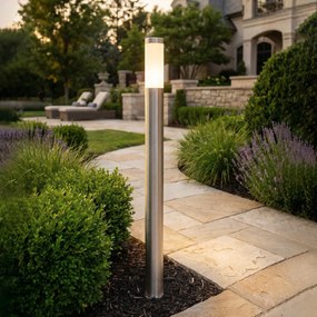 Moderné vonkajšie lampy na stĺp z nerezovej ocele 110 cm IP44 - Rox