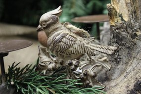 Hnedá patinovaná závesná ozdoba vtáčik 10cm