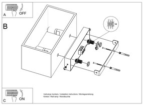 Nástenné svietidlo Quad Maxi, 1x biele kovové tienidlo