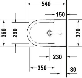 Duravit 2294150000 - Závesný bidet D-NEO keramika/lesklá biela