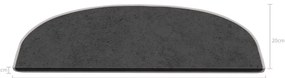 Tmavosivé nášľapy na schody v súprave 16 ks 20x65 cm Plain Color – Vitaus