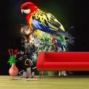 Sablio Tapeta Farebný papagáj - 208x125 cm