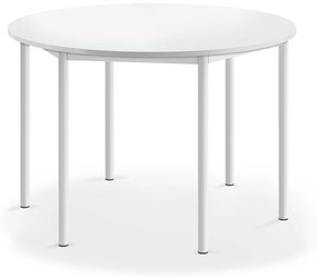 Stôl BORÅS, kruh, Ø1200x760 mm, laminát - biela, biela