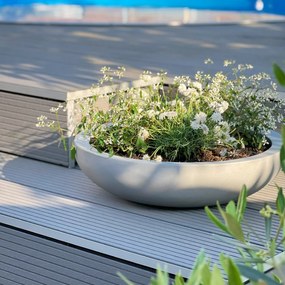 Okrasná miska PLANA, sklolaminát, Ø 44 cm x výška 11 cm, betón design