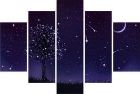 Obraz - Noc zachytená ilustrácou (150x105 cm)