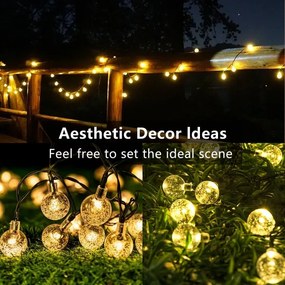 Brilagi - LED solárna dekoračná reťaz BUBBLE 50xLED/8 funkcií 7m IP65 teplá biela