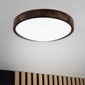 LED stropné svietidlo OAK SMOKY SLIM LED/36W/230V 4000K pr. 37 cm dub/tmavohnedá