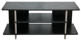 TV stolík, čierna/strieborná, QUIDO