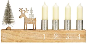 Adventný drevený svietnik DEER 31x16 cm prírodný