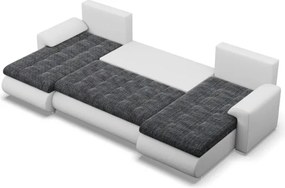 Sedacia súprava FORESTA ULL v tvare U popolová / biela