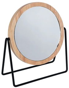Erga Plain, voľne stojace kozmetické zrkadielko, čierna matná-hnedá, ERG-08121