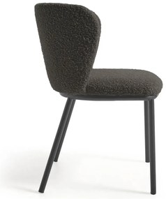 Čierne čalúnené jedálenské kreslo Ciselia – Kave Home