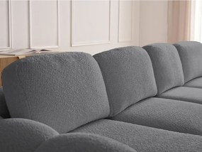 Sivá rozkladacia/s úložným priestorom rohová pohovka z textílie buklé (ľavý roh/s leňoškou) Montaigne – Bobochic Paris