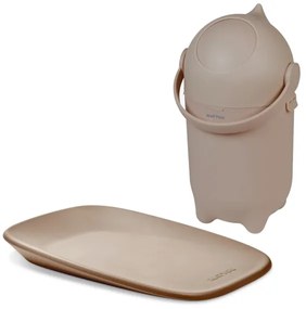 Nattou - Kôš na plienky a prebaľovacia podložka SOFTY 50x70 cm hnedá