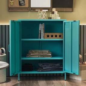 Skrinka do obývačky s policami VITO, 800 x 1015 x 400 mm, Modern: morská farba