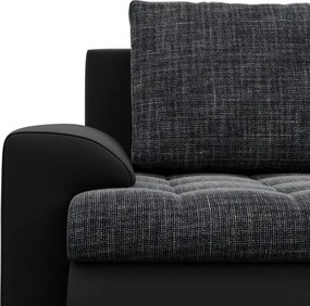 Sedacia súprava FORESTA v tvare U, pravá popolová / čierna