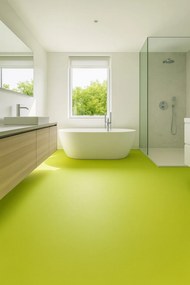 Lentex, PVC podlaha - lino Flexar PUR 603-11 zelená, na mieru, šíře 2m,4m, zelená, bez podkladu, kancelária