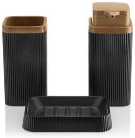 Kúpeľňový set ZOYA 5 ks čierna/hnedá