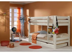 Detská poschodová posteľ Barca PLUS 200x90 cm so zásuvkami - biela