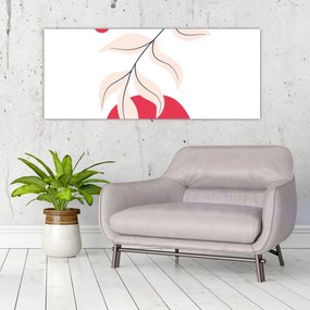 Obraz - Ružová florálna abstrakcia N⁰2 (120x50 cm)