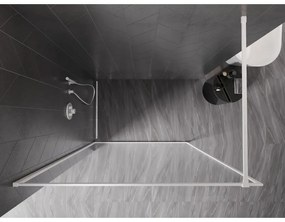 Mexen, Mexen Kioto-XF sprchová stena s rámom 130 x 202 cm, priehľadná 10 mm, biela - 800-130-104-20-00-X