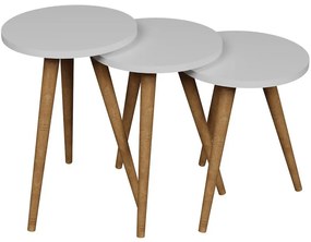 Súprava stolíkov Fd-Wdl3pccts-002 Biela/Prirodzené