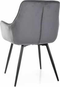 SI Jablkový zamatový stolička sivý