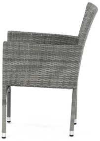 Autronic BONTEC Záhradná stolička, kov, polyratan, šedá, AZC-S2118 GREY Farba: Šedá