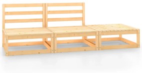 3-dielna záhradná sedacia súprava masívne borovicové drevo