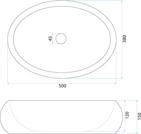 Rea Mika Warm, umývadlo na dosku 500x380x150 mm, béžová-imitácia kameňa, REA-U7347