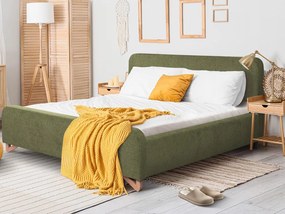 Posteľ Flamingo 180x200 cm, olivovo zelená štruktúrovaná tkanina