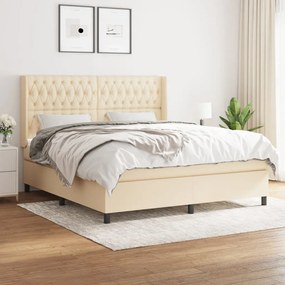 Posteľný rám boxspring s matracom krémový 180x200 cm látka 3131694