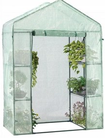 Záhradný skleník s fóliou a poličkami 73 x 140 m x 200 cm