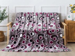 XPOSE® Mikroplyšová deka HEDVIKA - sivá/slivková 140x200 cm