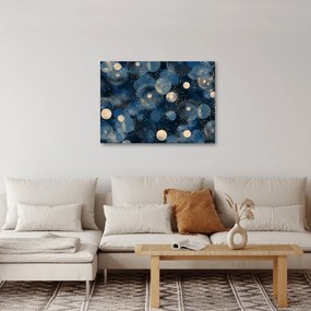 Obraz - Modro-zlaté krúžky (70x50 cm)