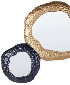 Kovové nástenné zrkadlo 109 x 44 cm zlatá a čierna CHARNY Beliani