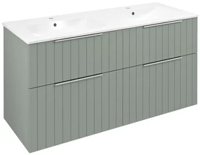 Sapho Sapho, CIRASA umývadlová skrinka s dvojitým umývadlom 121x66x46cm, verde strip, CR121-4444S-21
