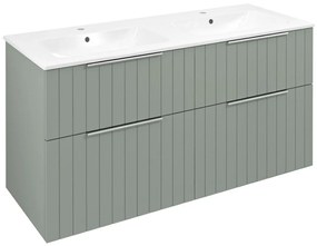 Sapho Sapho, CIRASA umývadlová skrinka s dvojitým umývadlom 121x66x46cm, verde strip, CR121-4444S-21