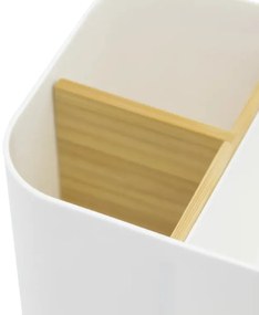 Kozmetický organizér s bambusovými priehradkami a vekom, SENBOO 24x15x11