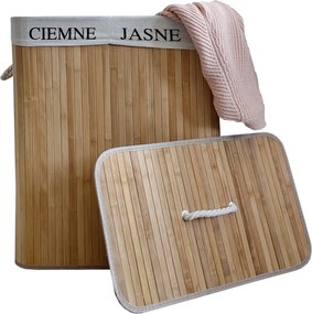 TRENDIE Bambusový kôš na prádlo 100l svetlohnedý + DARČEK