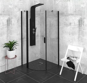 Polysan Polysan, ZOOM BLACK štvorcová sprchová zástena 700x700mm, rohový vstup, ZL4715BL-02