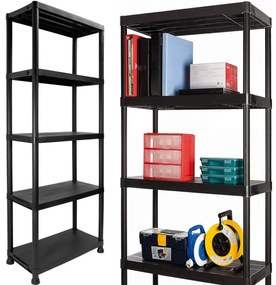 Plastový regál IRVING 171x61x31 cm čierny