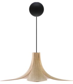 JAZZ | dizajnové drevené svietidlo Farba: Svetlý dub, Sada: Tienidlo + Cannonball čierny