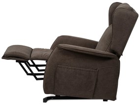 Autronic - TV a relaxačné kreslo "ušiak", elektrické polohovanie, 1 motor 230V/29V, poťah hnedá látka - TV-1190 BR2
